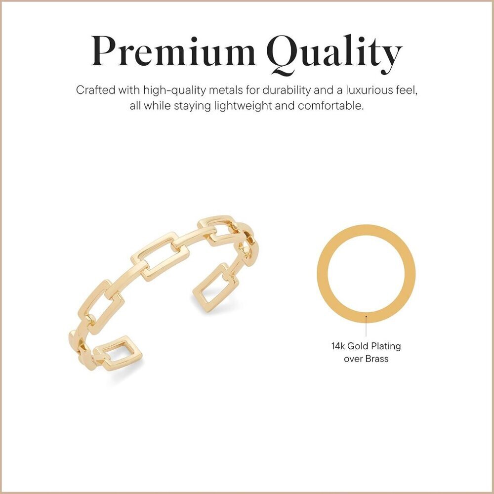 Women's Gold Huxley Cuff Bracelet Adjustable Bracelet High Polish Plating - Picture 3 of 7